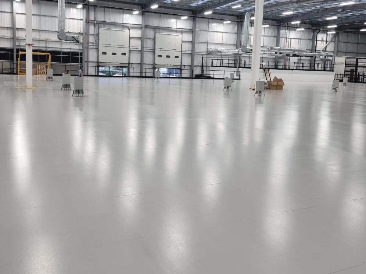 Monarseal 322 water-based epoxy used on large factory flooring